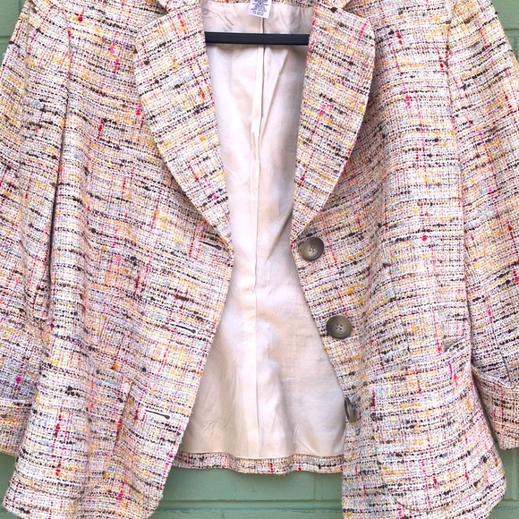 Vintage Anne Klien tweed multi-colored blazer - Picture 6 of 8
